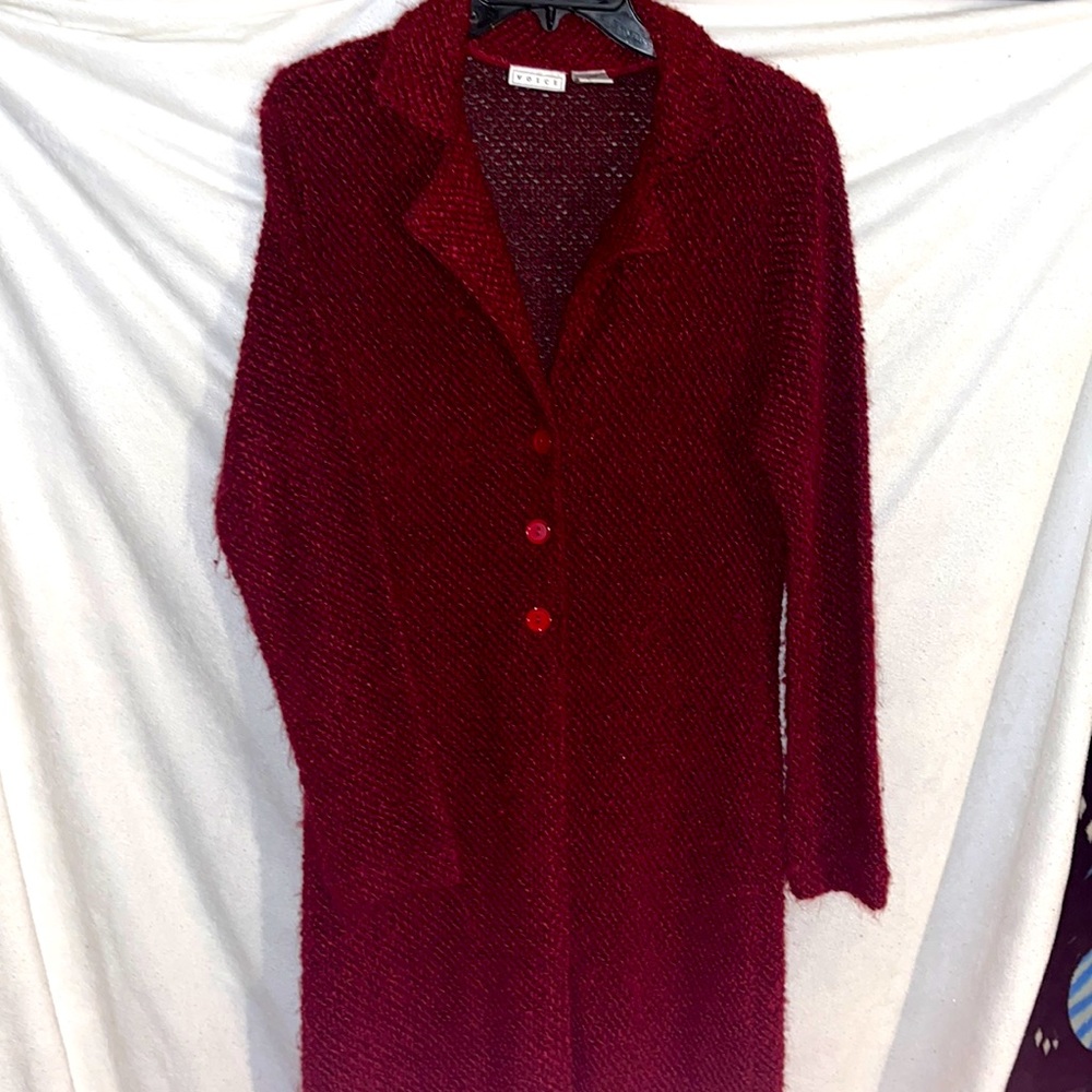 Burgundy/maroon sticker jacket jacket